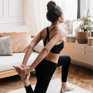 an image of a woman stretching to represent bettering yourself