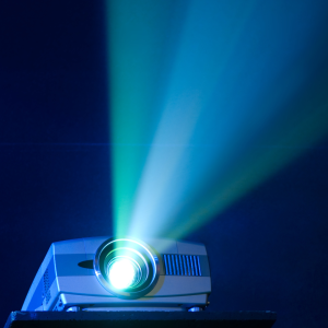 this is an image of a projector projecting blue light